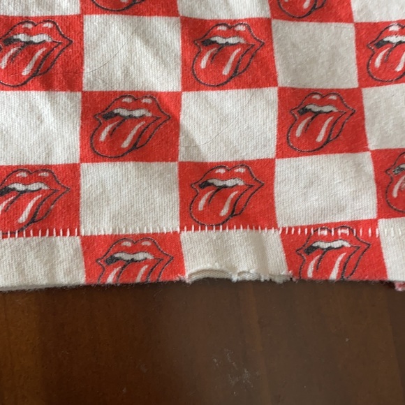 MadeWorn Rolling Stones Checkered tongue repeat  zip Tee Tank - Picture 7 of 8
